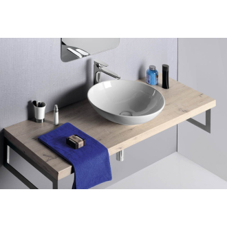 DIMP keramické umývadlo, priemer 46 cm, na dosku, bez prepadu WH060