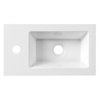 Umývadlo 40x22 cm, liaty mramor, biela LM420