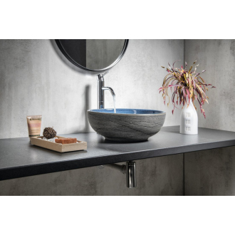PRIORI keramické umývadlo, priemer 41cm, 15cm, modrá/sivá PI020