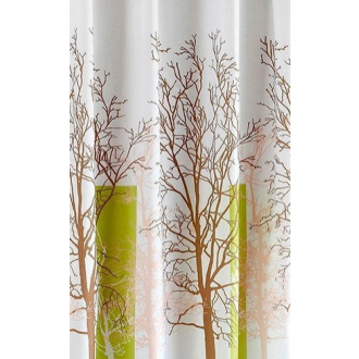 Sprchový záves 180x180cm, polyester, biela/zelená, strom ZP009/180