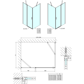Zoom Line obdĺžnikový sprchovací kút 1400x700mm L/P variant ZL1314ZL3270