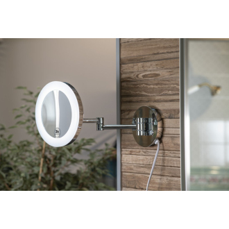 Kozmetické zrkadlo s LED osvetlením, okrúhle, chróm MW845