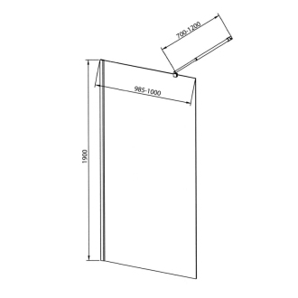WALK-IN zástena jednodielna na inštaláciu na stenu, 1000x1900 mm, sklo Brick WI100