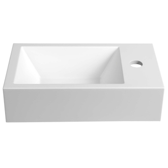 AMAROK umývadlo 40x11x22cm, liaty mramor, biela, batéria vpravo AR500