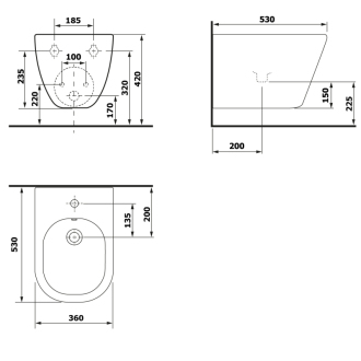 PACO bidet závesný, 36x52 cm PZ2012