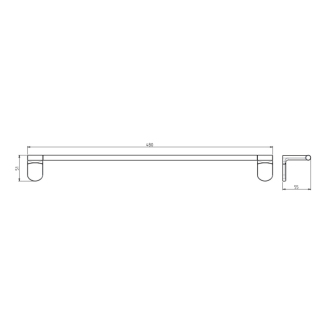 ZERO držiak uterákov 480x55mm, chróm ZE420