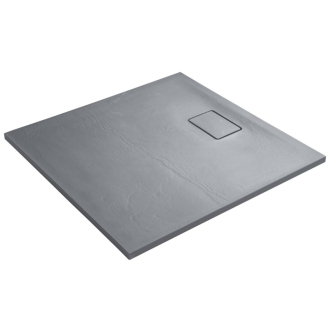 ACORA vanička z liateho mramoru, štvorec 90x90x3, 5cm, šedá, dekor kameň AC022
