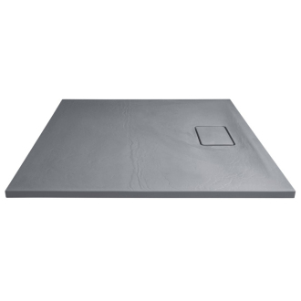 ACORA vanička z liateho mramoru, štvorec 90x90x3, 5cm, šedá, dekor kameň AC022