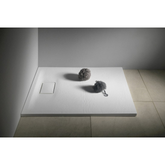 ACORA vanička z liateho mramoru, obdĺžnik 100x80x3, 5cm, biela, dekor kameň AC003