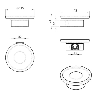 PIRENEI mydlenka, čierna mat/sklo satin PI1114