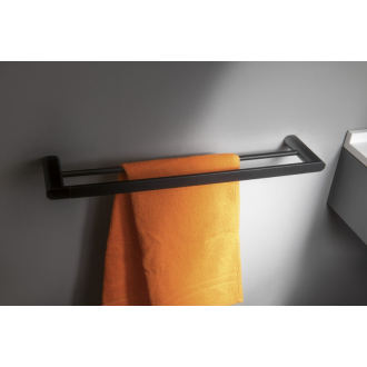 FLORI držiak uterákov dvojitý 600x127mm, čierna mat RF011/15