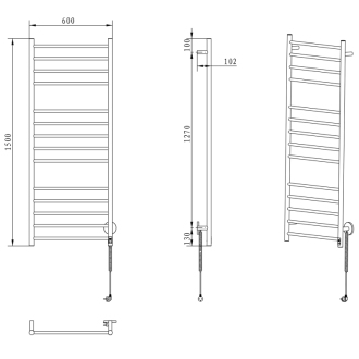 REDONDO El. sušiak uterákov s časovačom, okrúhly, 600x1500 mm, 130 W, nerez ER250T