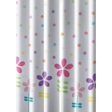 Sprchový záves 180x180cm, polyester, kvetovaný farebný ZV025