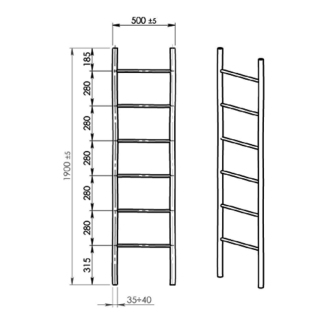 BAMBUS sušiak uterákov 500x1900x40 mm, bambus 1031