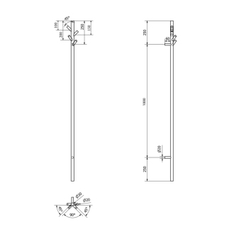 PASADOR El. sušiak uterákov s časovačom, okrúhly, 150x1500 mm, 30 W, čierna mat ER175BT