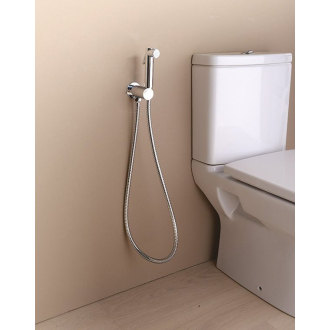 Nástenný ventil s ručnou bidet. spŕškou a bezp. poistkou, okrúhly, čierna mat SG107NE