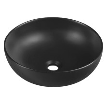 RONDANE keramické umývadlo priemer 41x14 cm, na dosku, čierna mat AR435B