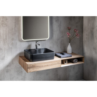 BALENA keramické umývadlo 48x13,5x37 cm, na dosku, čierna mat BH7013B