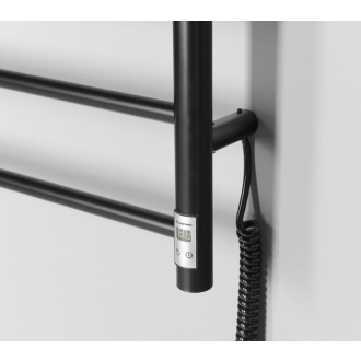 REDONDO Elektrický sušiak uterákov s časovačom, okrúhly, 500x900 mm, 75 W, čierna mat ER220BT