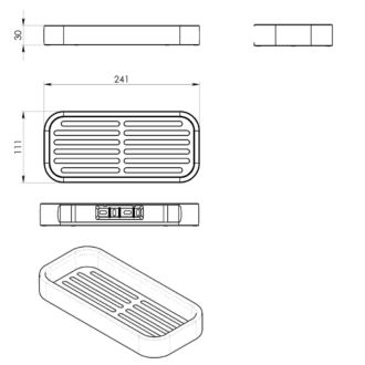 SMART polica do sprchy, 241x30x111mm, čierna mat 321814
