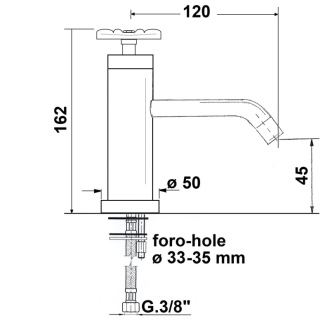 INDUSTRY stojanková umývadlová batéria bez výpuste, výška 162 mm, nikel/čierna 5102TT8
