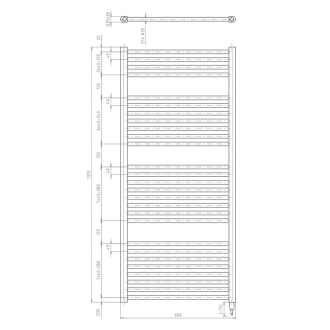 DIRECT-E elektrické vykurovacie teleso rovné 600x1320 mm, 600W, biela ILE36T