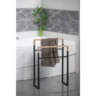 SKA stojan na uteráky 550x800x200mm, čierna mat/dub SKA308