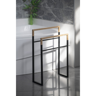 SKA stojan na uteráky 550x800x200mm, čierna mat/dub SKA308