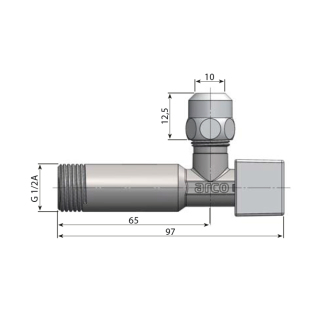 CUBO rohový ventil A-80 1/2&#39;x3/8&#39; s matkou, chróm 1CUBO