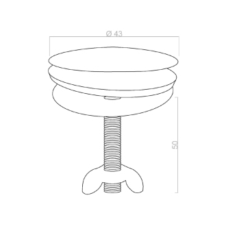 Záslepka priemer 43mm, chróm 5320C