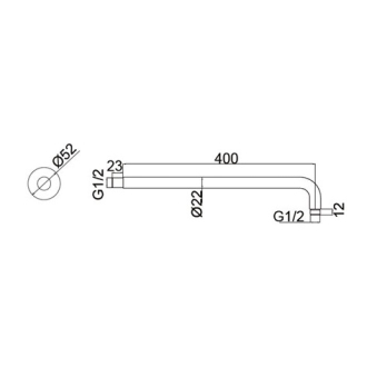 Pevné rameno okrúhle 40cm OPB007