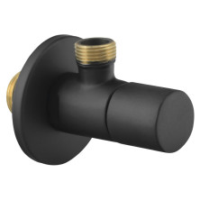 Rohový ventil s rozetou, okrúhly, 1/2'x 3/8', čierna mat SL015