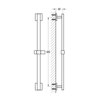 Posuvný držiak sprchy, 660mm, chróm 1202-28