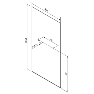 ARCHITEX LINE kalené číre sklo, 905x1997x8mm, otvory pre poličku AL2225-D