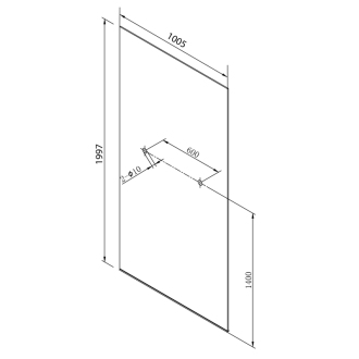 ARCHITEX LINE kalené číre sklo, 1005x1997x8mm, otvory pre poličku AL2236-D