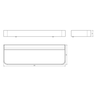 BELLA držiak uterákov na bok skrinky 250mm, čierna mat FA115NE