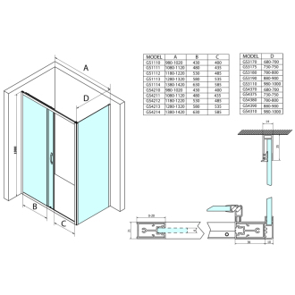 SIGMA SIMPLY sprchové dvere posuvné 1100 mm, číre sklo GS1111