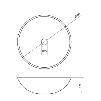 BLOK kamenné umývadlo priemer 40 cm, leštený víly mramor 2401-34