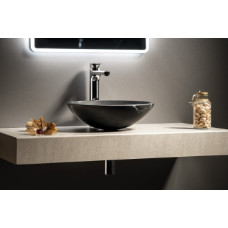BLOK kamenné umývadlo o 40x12 cm, čierny Marquin, matný 2401-35