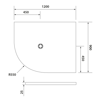 FLEXIA vanička z liateho mramoru štvrťkruh, s možnosťou úpravy rozmeru, 120x90x3cm, R550, pravá