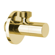Rohový ventil s rozetou, okrúhly, 1/2"x3/8", zlato SL017