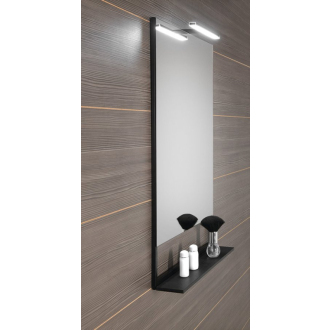 ERUPTA zrkadlo s poličkou a LED osvetlením 60x95x12cm, čierna mat ERU310
