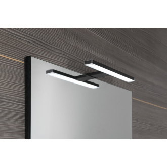 ERUPTA zrkadlo s poličkou a LED osvetlením 60x95x12cm, čierna mat ERU310