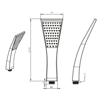 Ručná sprcha, 219 mm, ABS/chróm 1204-50