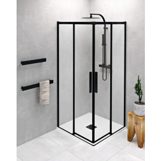 ALTIS LINE BLACK štvorcový sprchovací kút 900x900 mm, rohový vstup, číre sklo