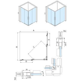 ALTIS LINE obdĺžnikový sprchovací kút 1000x900 mm, L/P variant, rohový vstup, číre sklo