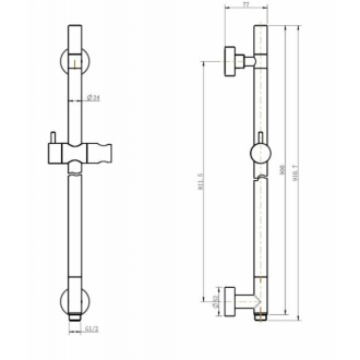 SIKO sprchová tyč s vývodom 90cm SIKOBSSTV41