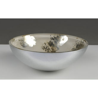 MURANO ANIMA 2 sklenené umývadlo okrúhle 40x14 cm, strieborná/béžová AL5318-42