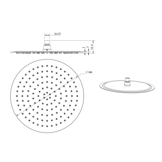 SLIM hlavová sprcha, priemer 300mm, čierna mat/nerez MS573B
