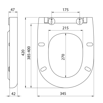 Aqualine ABSOLUTE WC sedátko, odnímateľné, Soft Close, biela 40R30700I